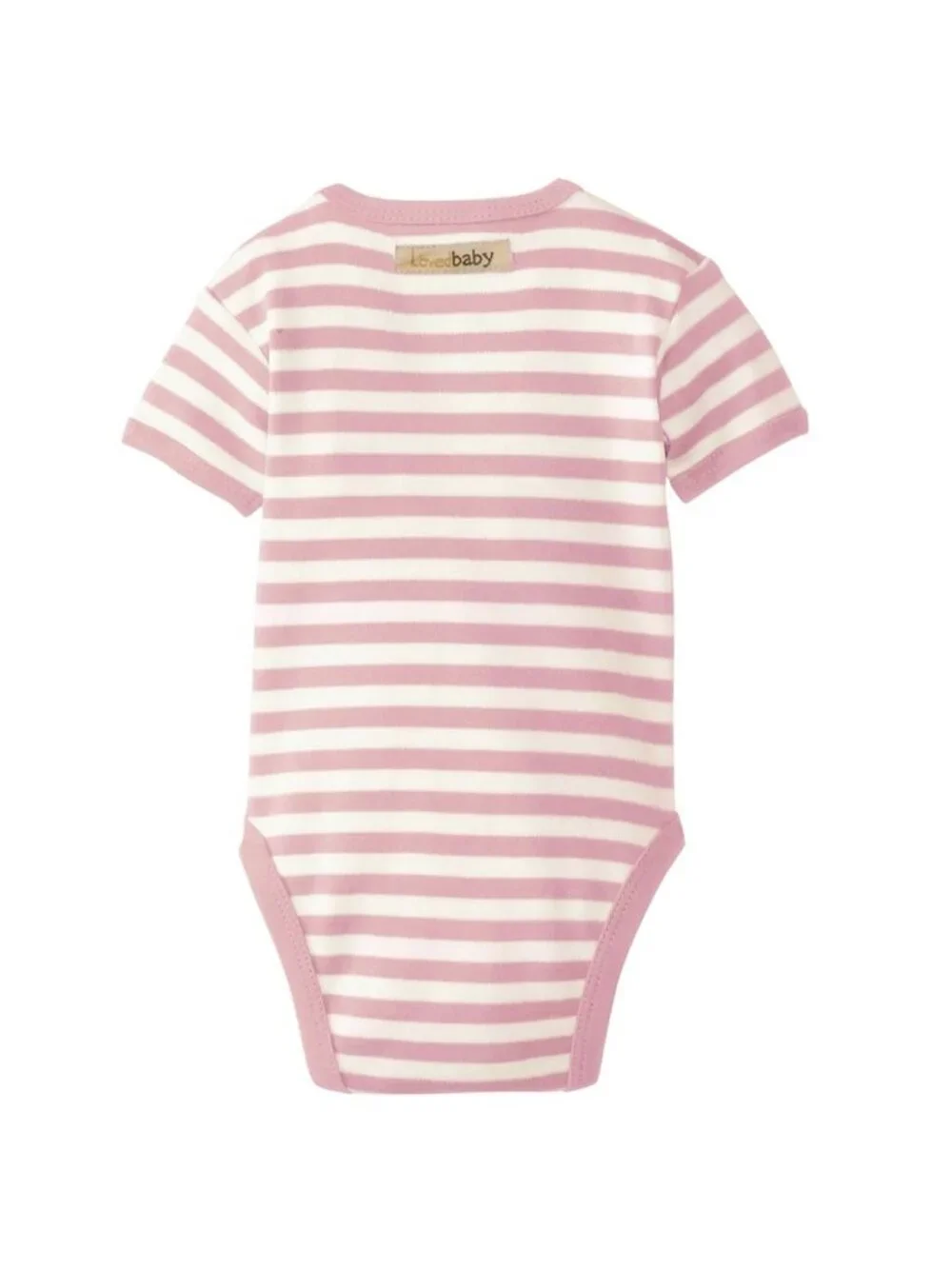 Loved Baby Girls Bodysuit Organic 100% Cotton Short Sleeve Infant Romper Size 9M - Picture 3 of 3